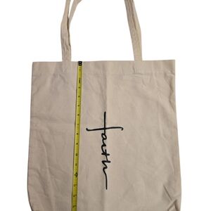 Faith Cream Tote Bag